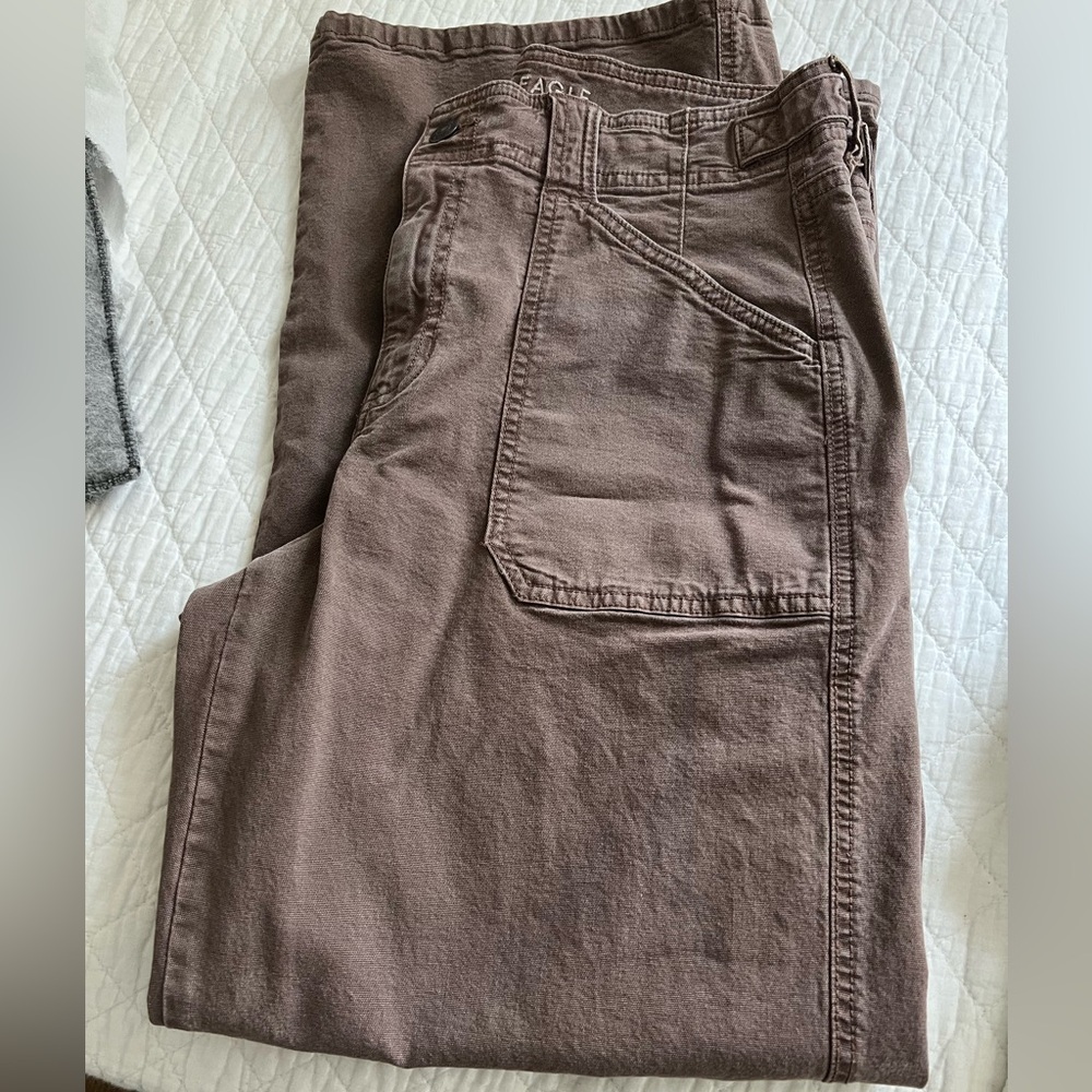 American Eagle stovepipe brown pants, size 10 short